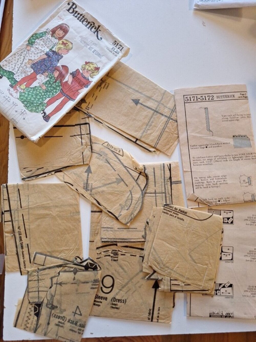 Butterick Sewing Patterns 3119 & 5171 Girls Dresses Size 3 & 6 Vintage - Picture 4 of 7